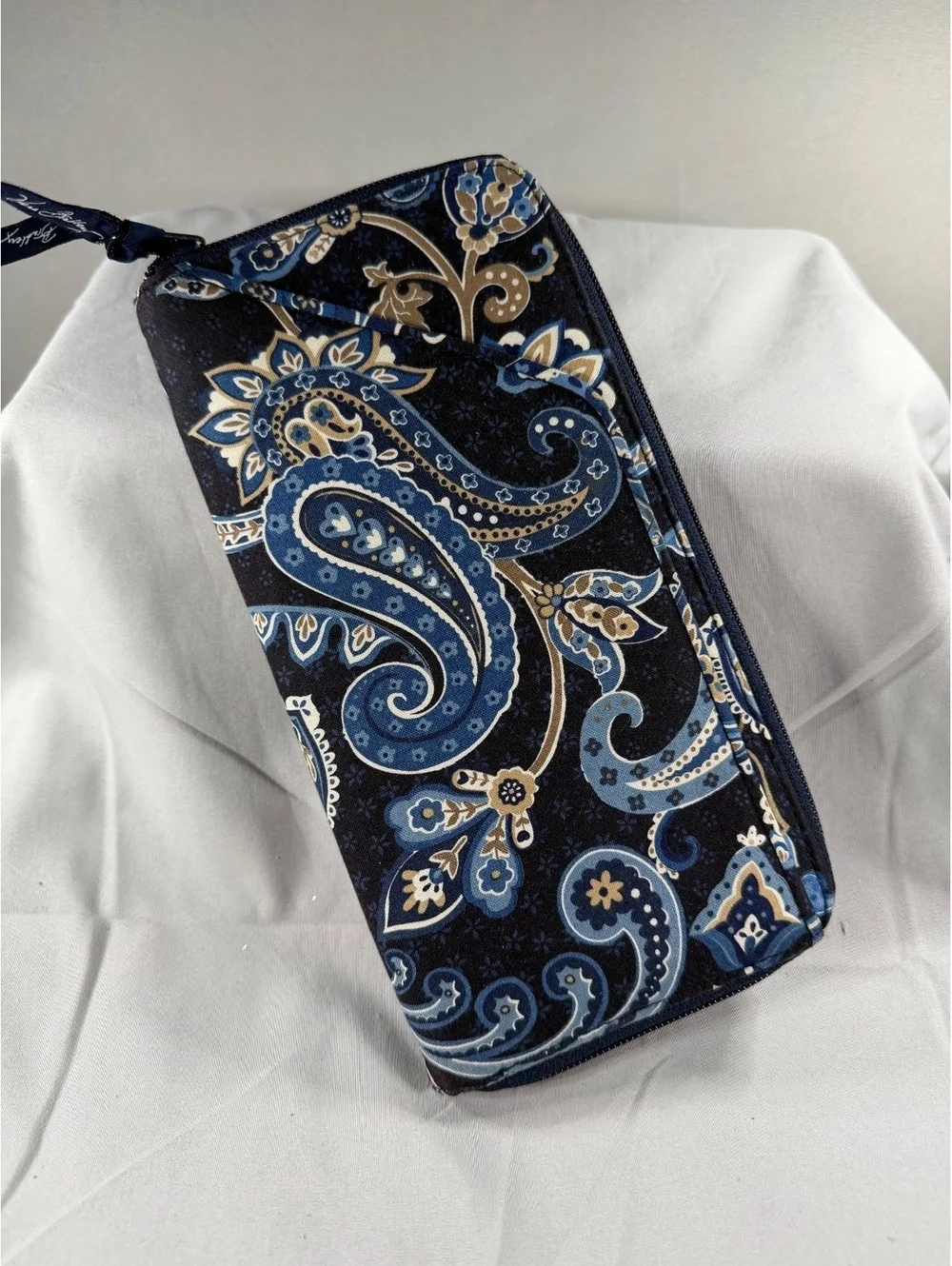 Vera Bradley Blue Paisley Zip-Around Wallet
